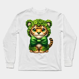 Clover Tiger St Patricks Day Long Sleeve T-Shirt